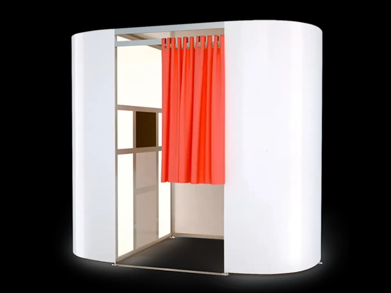 Фотобудка без фона: закрытая кабина с шторкой для аренды