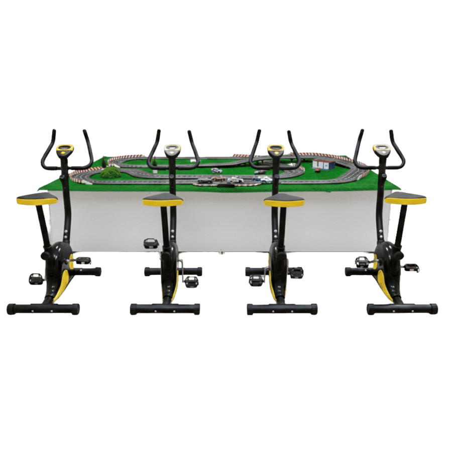 Гонки на велотренажёрах: комплект без брендирования — стол с треком и велотренажёры