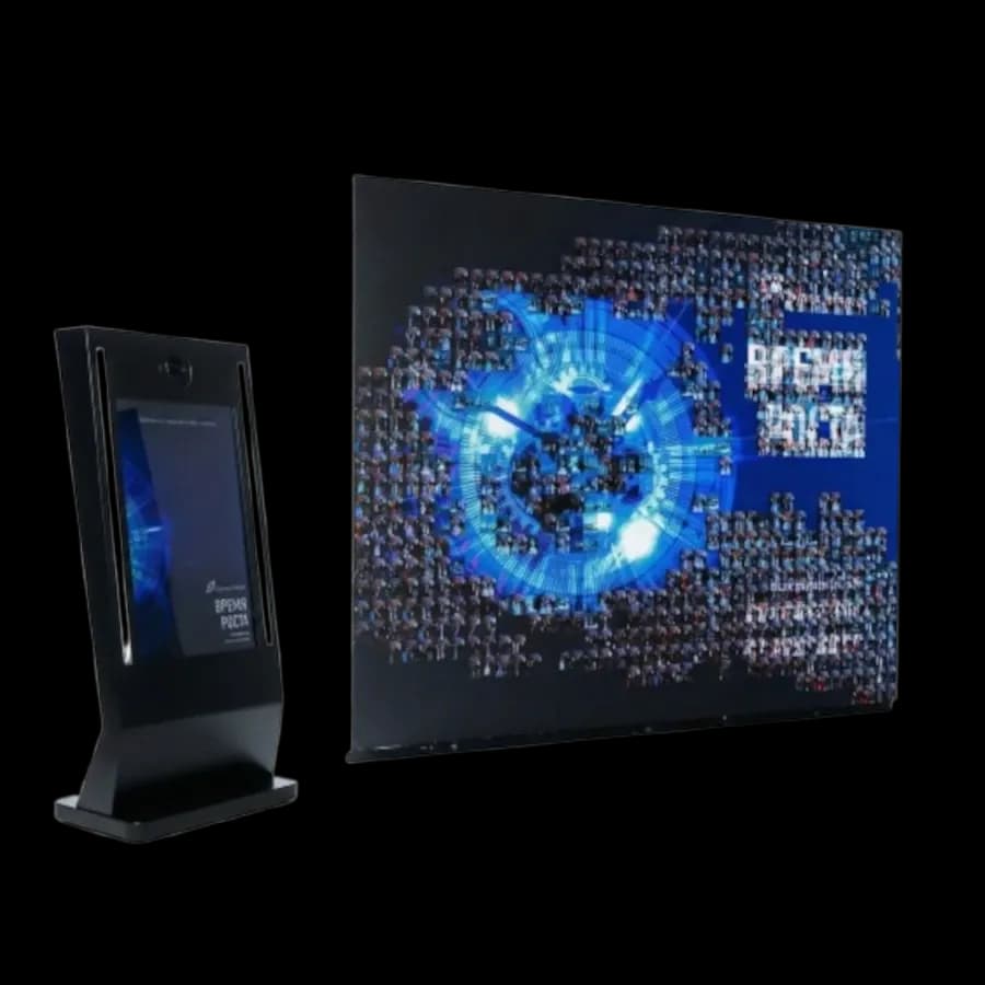 Комплект виртуальной фотомозаики: фотостойка и LED-экран для мозаики из фото гостей